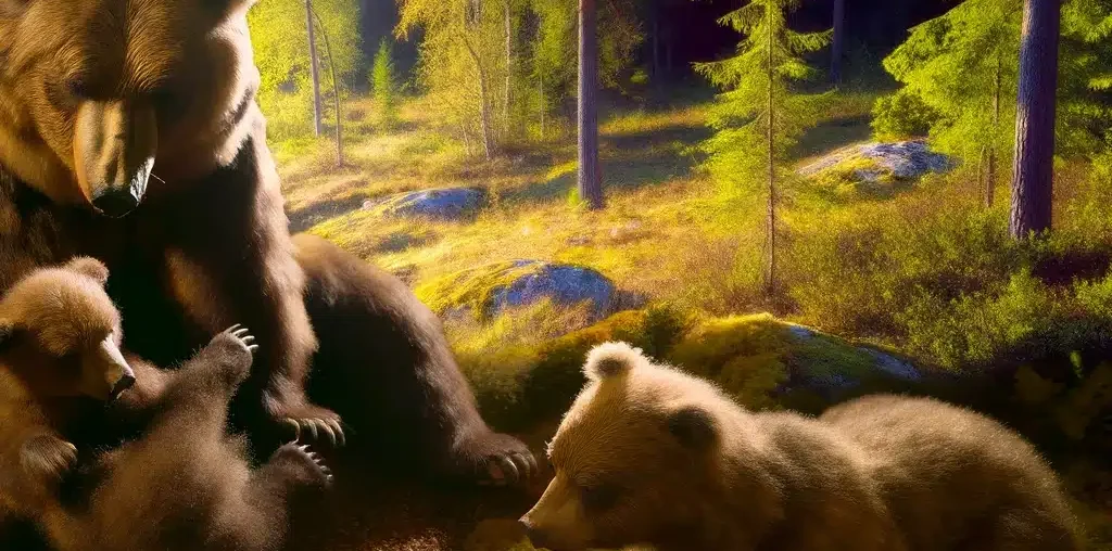 bear cubs family
